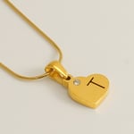 Gold color / 1 Piece Simple Series Simple Letter T Stainless Steel  Gold Color Rhinestone Unisex Pendant Necklaces Picture20